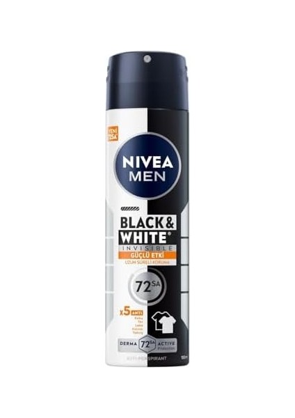 Nıvea Men Erkek Sprey Deodorant Black&white Invisible Güçlü Etki 150 Ml, 72SAAT Anti Perspirant Koruma,kıyafetlerde Leke Karşıtı fiyatları