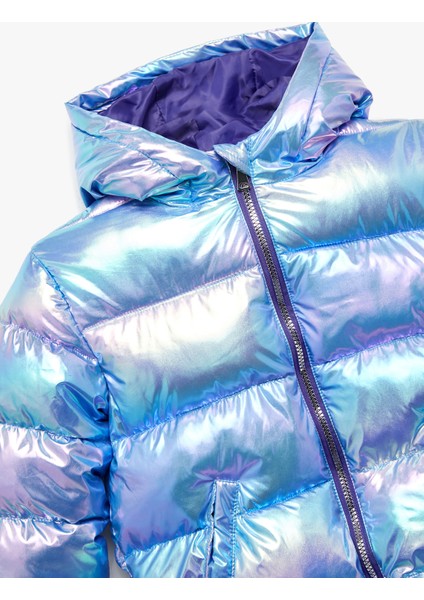 Kapşonlu Fermuarlı Parlak Şişme Mont modelleri