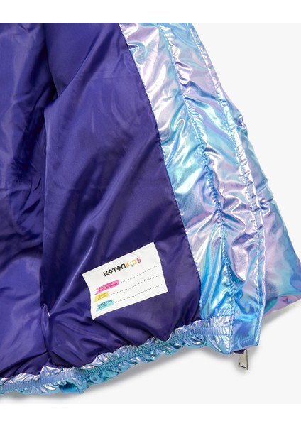 Kapşonlu Fermuarlı Parlak Şişme Mont fırsatları