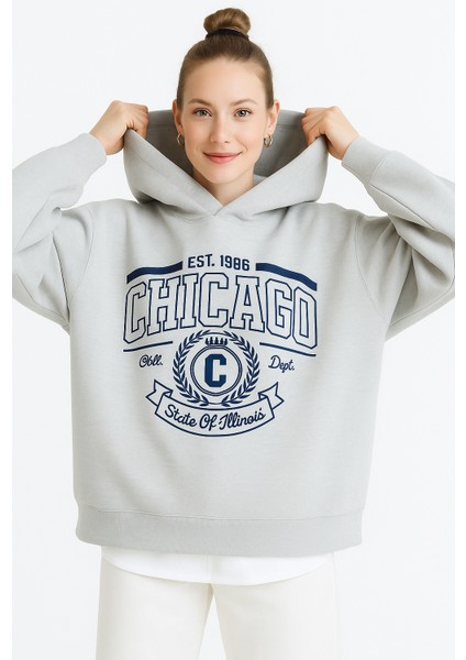 Oleaoffıcıal Kapüşonlu Iplik Şardonlu Baskılı Hoodie