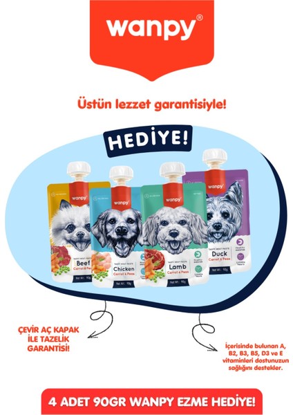 Hediyeli Tahılsız Tavuklu Yetişkin Köpek Maması 1,5 kg + 4lü Yaş Mama 90GR Hediyeli! fiyatları