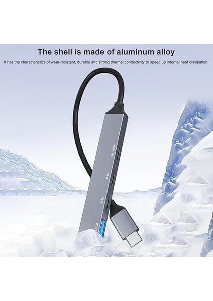 PD100W 5gbps 5in1 Extender Çevirici, Type-C ve USB Hub, Type-C ve USB Çıkışlı USB C Hub Adaptörü Macbook ile Uyumlu ZR869 indirimleri