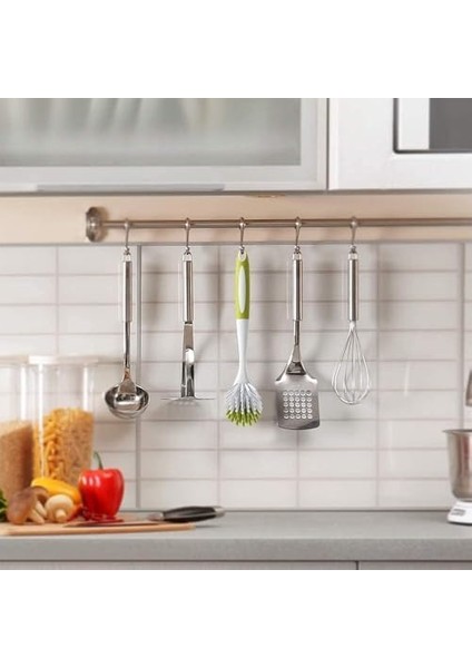 Aputue Saplı Bulaşık Fırçası, 2 Adet Sert Kıllı Temizlik Fırçası, Tencere, Lavabo ve Tavalar Için Yerleşik Kazıyıcılı Mutfak Fırçası (Sarı Yeşil)