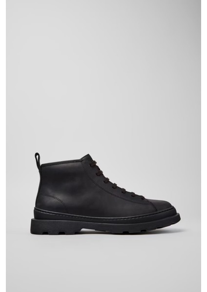 Erkek Brutus Deri Bot - Siyah
