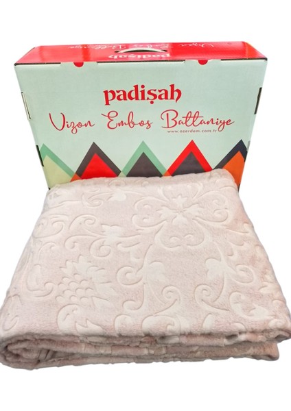 Padişah Emboss Tek Kişilik Battaniye Pudra