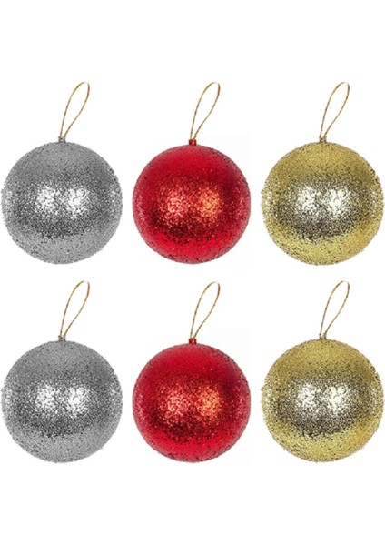 3 cm Simli Strafor Top Ağaç Süsü 12LI -Asorti-