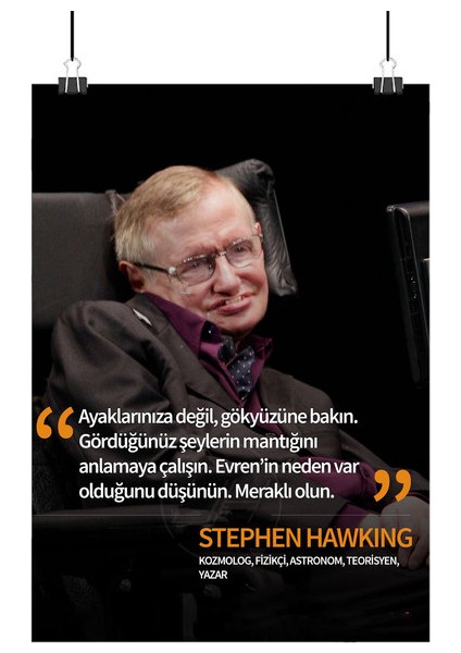Stephen Hawking Poster1 - Retro Duvar Dekoru