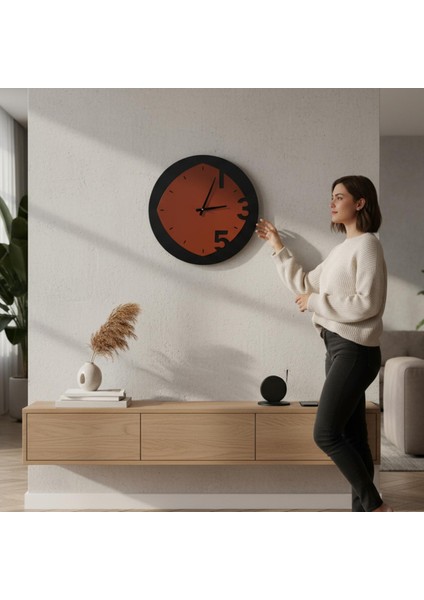 Ahşap Boyalı Dekoratif Duvar Saati
