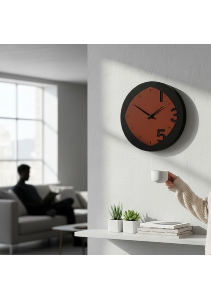 Ahşap Boyalı Dekoratif Duvar Saati