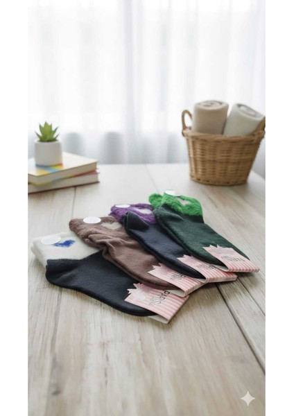 Pamuk Dikişsiz Renkli Çoraplar 4 Lü Paket modelleri