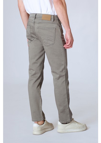 Nevada 807-10 Soil Likralı Boru Paça Erkek Renkli Kot Pantolon Koyu Bej