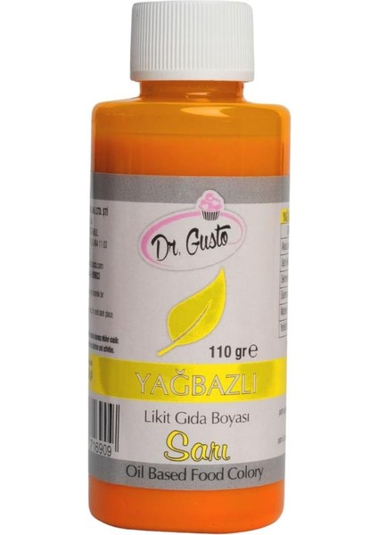 Yağ Bazlı Likit Sarı 110 gr Gıda Boyası – Çikolata, Yağlı Karışımlar ve Şekerlemeler Için Yoğun Renk Boyası