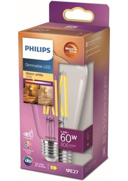 LED Classic 60W ST64 E27 Kısılabilir Filament Ampul WGD90