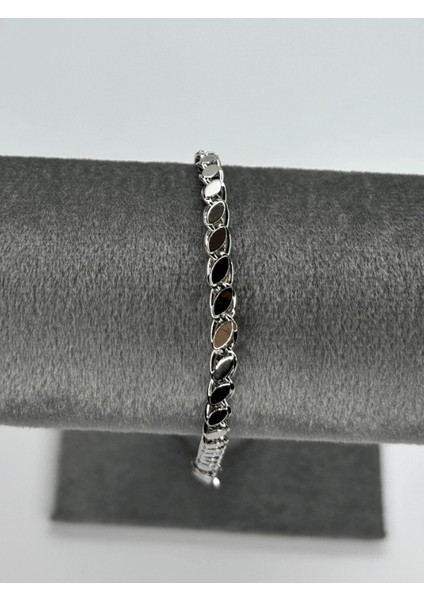 Yaprak Şekilli Parlak Silver Bileklik