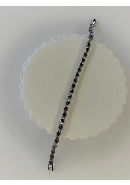 Oval Parlak Taşlı Silver Su Yolu Bileklik fiyatları