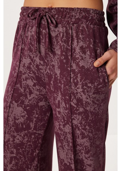 Fermuarlı Desenli Alt-Üst Örme Takım LCI0053 Mürdüm indirimleri