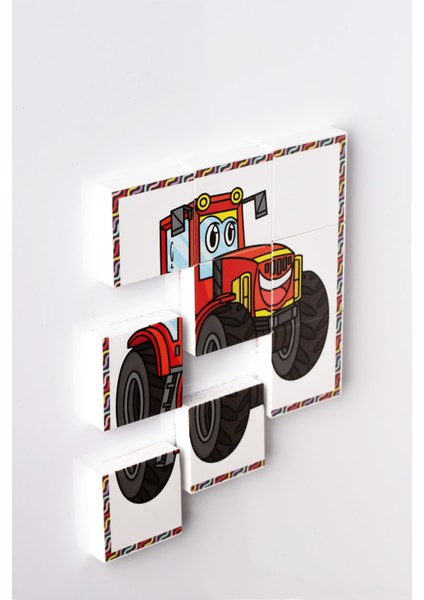 Manyetik Blok Çift Taraflı 9 Parçalı Mıknatıslı Itfaiye - Traktör Puzzle - 2 Görsel Yapboz fiyatları