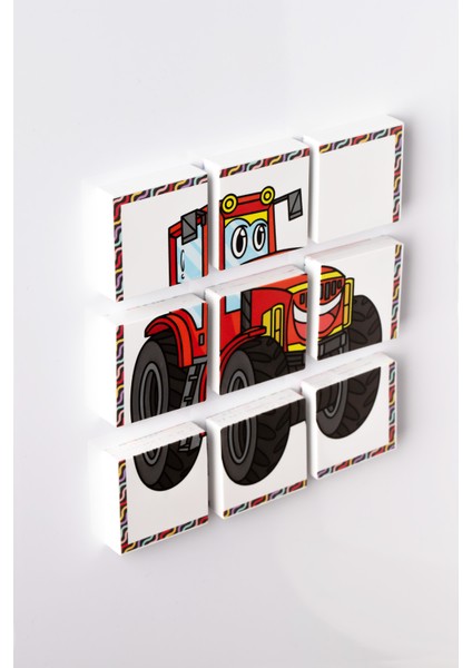 Manyetik Blok Çift Taraflı 9 Parçalı Mıknatıslı Itfaiye - Traktör Puzzle - 2 Görsel Yapboz modelleri