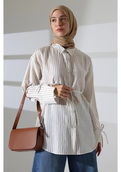 Kadın Modal Dokuma Kumaş Kahverengi Tesettür Gömlek fırsatları
