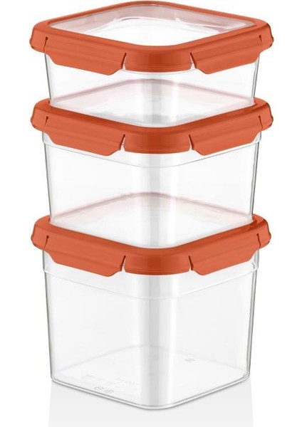 3'lü Set Loxo Sızdırmaz Saklama Kabı 700 -1000-1500 ml