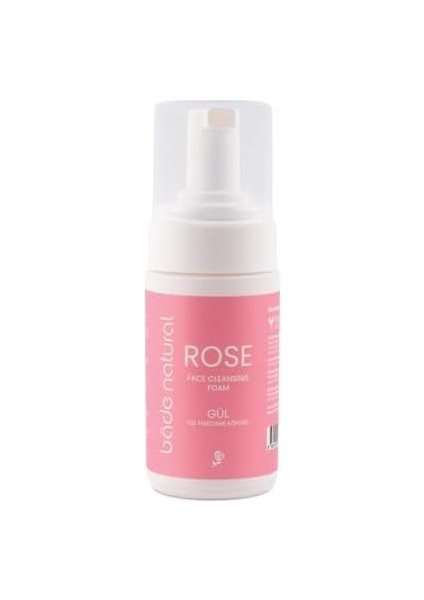 Bade Natural Gül Suyu Yüz Temizleme KÖPÜĞÜ%100 Doğal ve Vegan 125 ml
