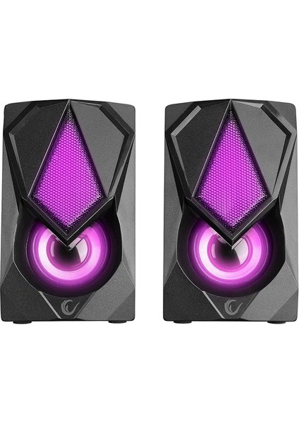RMS-G19 2.0 5 Watt LED Işıklı Siyah Multimedia Speaker