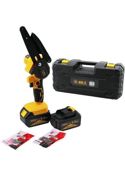 Chaın Saw Yellow LTJ-6A Yağsız - Zincirli 6&amp;quot; Budama - Dal Kesme Makine Şarjlı - 2 Batarya 36V 5.0AH (5332)