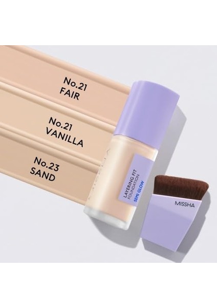 Mıssha Yarı Parlak Bitişli Nemlendirici Fondöten Layering Fit Foundation Semi Glow (No.21 Fair) fiyatları