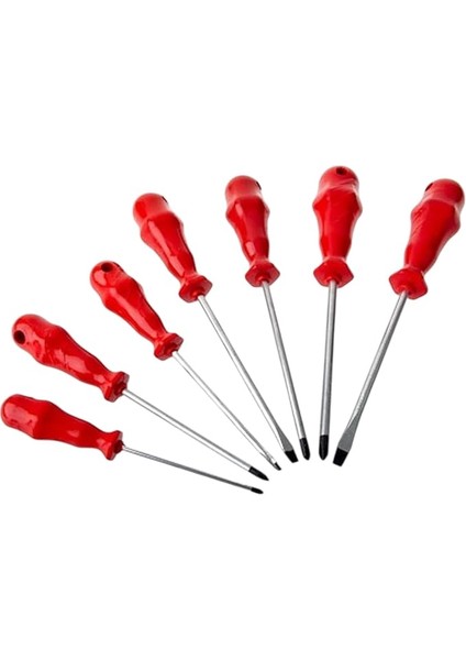 7'li Büyük Tornavida Seti Çelik 4 Yıldız 3 Düz Tornavida
