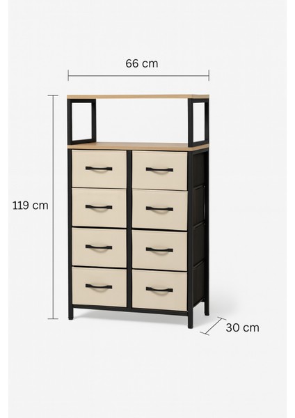 2 Raflı 8 Çekmeceli Şifonyer Yatak Odası Çocuk Odası Düzenleyici Deri Çekmeceli Organizer fırsatları