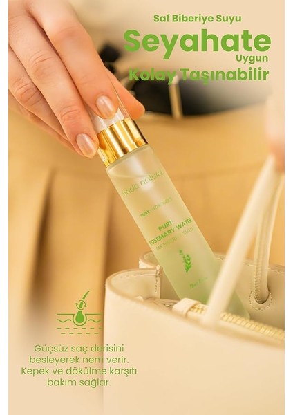 Natural Biberiye Suyu Dökülme Karşıtı ve Saç Uzamasını Destekleyici Saç TONIĞI%100 Doğal ve Saf 30 ml fiyatları