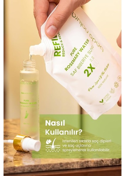 Natural Biberiye Suyu Dökülme Karşıtı ve Saç Uzamasını Destekleyici Saç TONIĞI%100 Doğal ve Saf 30 ml indirimleri