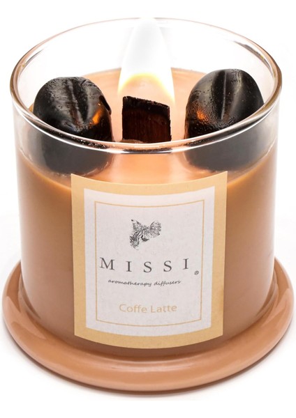 Cam Ahşap Fitilli Coffee Vegan Mum (140 Gr)