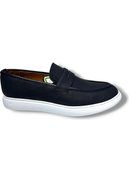 5145-26 Baskı Deri Fiyonklu Erkek Ayakkabı Lacivert Beyaz fiyatları