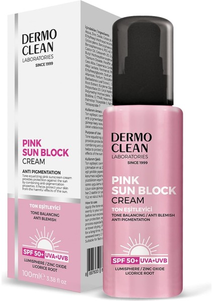 Dermo Clean Ton Eşitleyici Pembe Güneş Kremi 100 Mililitre