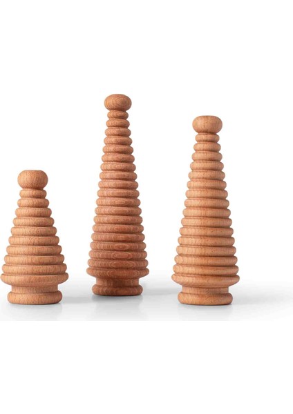 Pine 3'lü Ahşap Biblo Set