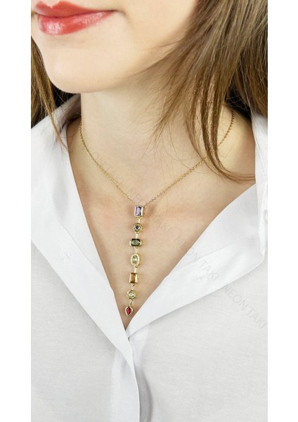 Yedi Element Kolye, Çok Renkli, Paslanmaz Çelik 386, Kasa Altın Renk fırsatları