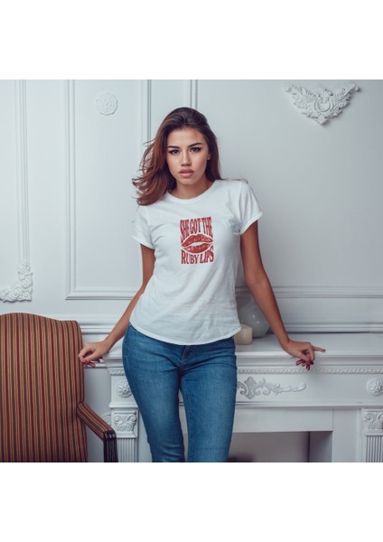 Ruby Lips Tişört - Beyaz fiyatları