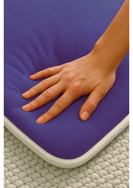 3 CM Süngerli Ortopedik Lüks Kadife Seccade Diz Ağrıtmaz Namazlık Suni Deri Tabanlı 70 x 120 cm