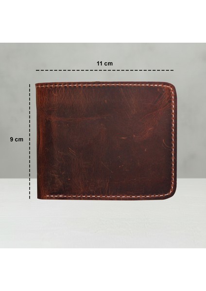 %100 Hakiki Deri El Yapımı Erkek Cüzdanı | Minimalist Tasarım | Kartlık | Kahverengi