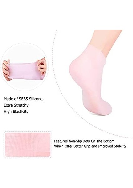 Kvmdaz Kadınlar Için Silikon Çoraplar, Nemlendirici Ayak Çorapları, Yumuşak Jel Çoraplar, Aloe Çorapları, Kuru Ayakları Onarmak Için Kadın Spa Pedikür Çorapları, Çatlak Topuk ve Yumuşatma Kaba Cilt, Nasır fiyatları