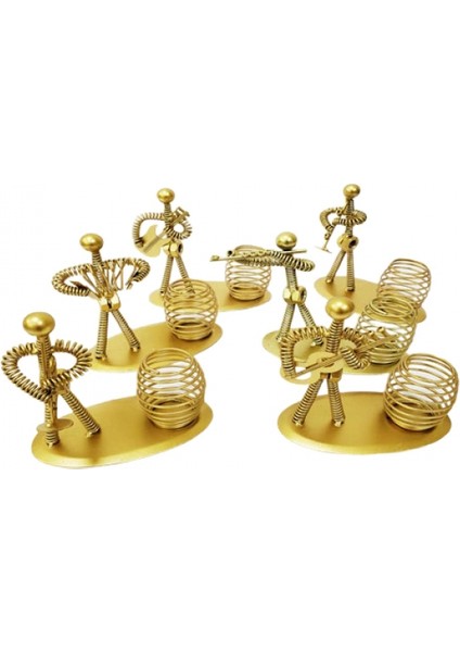 Dekoratif Sarı Metal Adam Müzisyen Kalemlik