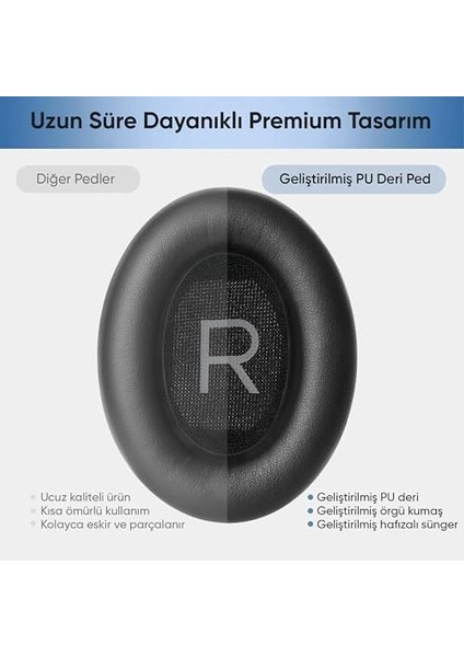 Bose Quietcomfort 45 (QC45) & Quiet Se (Qc Se) ile Uyumlu Deri Kulaklık Pedi Hafızalı Yüksek Kaliteli Materyal Kulaklık Süngeri modelleri