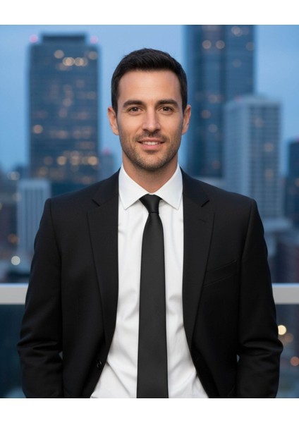 Kendinden Desenli 7 Cm Genişliğinde Ince Siyah Kravat modelleri