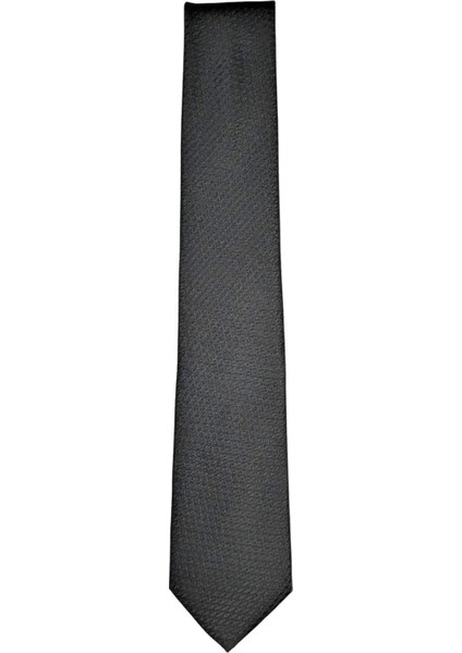 Kendinden Desenli 7 Cm Genişliğinde Ince Siyah Kravat fırsatları