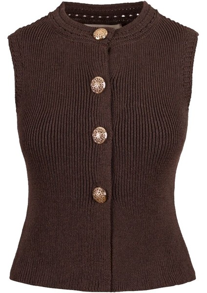 Gold Düğmeli Triko Top