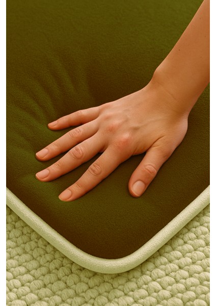 3 cm Süngerli Ortopedik Lüks Kadife Seccade Düz Renk Desensiz Namazlık Suni Deri Tabanlı 70 x 120 cm fiyatları