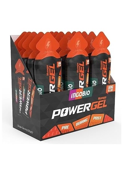 Ingobio Powergel Mango Elektrolit Içeren Sporcu Enerji Jeli - 15 Adet