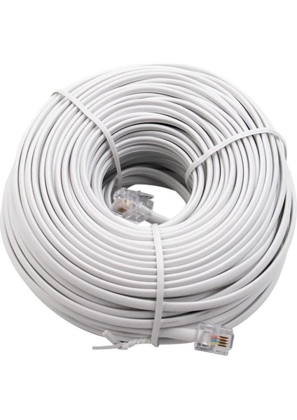 Hazır Telefon Hat Kablosu, Internet Kablosu, 6p/2c, 25 Metre,