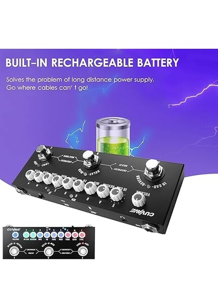 Cube Baby Taşınabilir Çok Fonksiyonlu Elektro Gitar Kablosuz Müzik Çalma ile Kombine Efekt Pedalı Telefon Kayıt Ses C Tipi Arayüz Fonksiyonu fiyatları